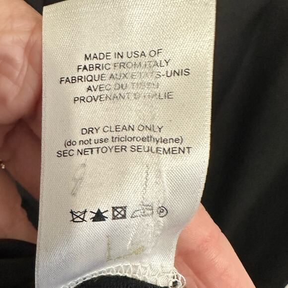 The Row Double Silk Satin Dress size S Flowy Waterfall front Black - Picture 11 of 12